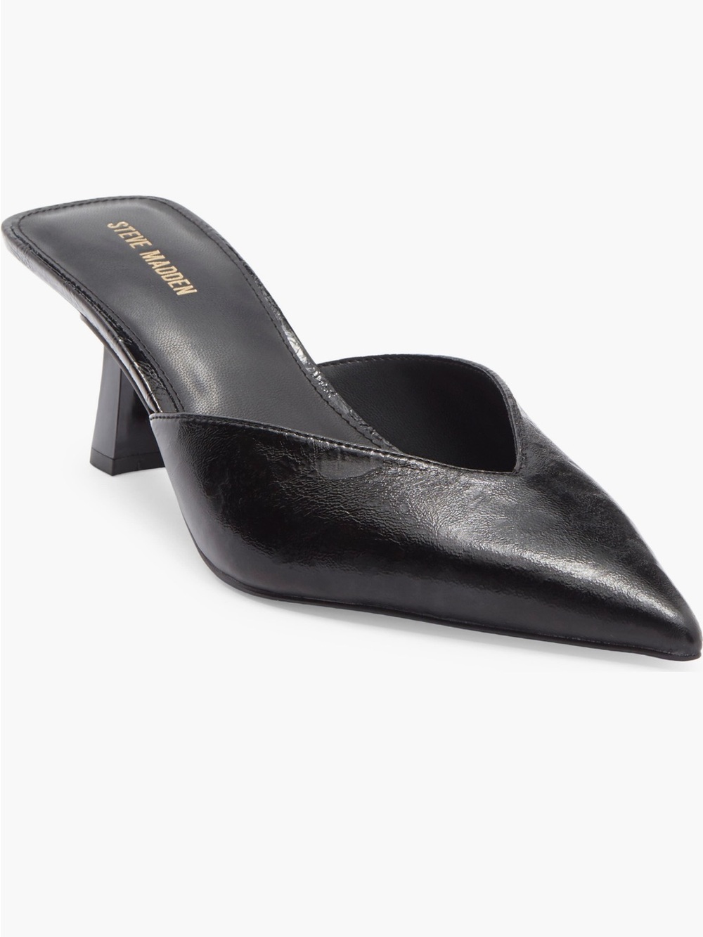 Steve Madden Black Pointed Slip-On Mule